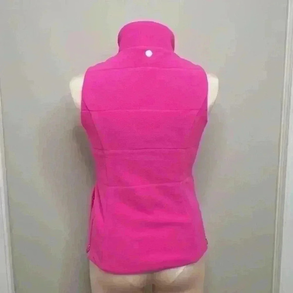 Lilly Pulitzer Brooklee REVERSIBLE Fleece Vest XXS in Pink Grenadine/Black - Picture 12 of 14